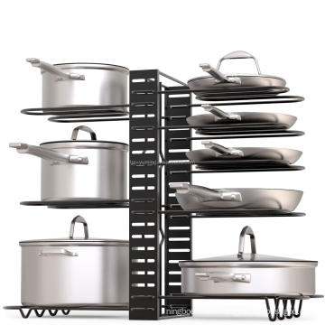 2019 New Arrival Adjustable Metal Pan Organizer,Pot Lid Holder,Pan Rack for Kitchen